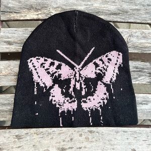 Melting Light Purple Butterfly Beanie